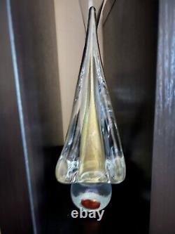 Vintage Murano Art Glass Christmas Tree Gold Aventurine 9.5 Inches Tall