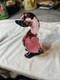 Vintage Murano Art Glass Duck Figurine Pink/Black Italy Hand Blown Very Nice
