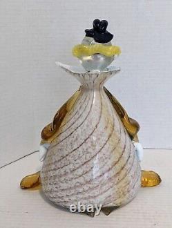 Vintage Murano Art Glass Hand Blown Clown Decanter Large 10'' Bottle! EUC