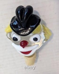 Vintage Murano Art Glass Hand Blown Clown Decanter Large 10'' Bottle! EUC