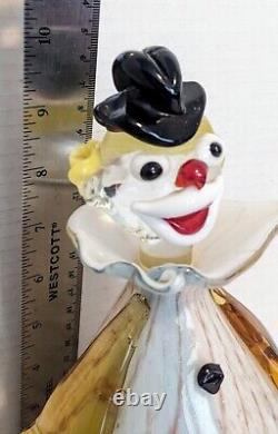 Vintage Murano Art Glass Hand Blown Clown Decanter Large 10'' Bottle! EUC