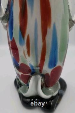 Vintage Murano Art Glass Hand Blown Multicolor 13 1/4 Clown Figurine