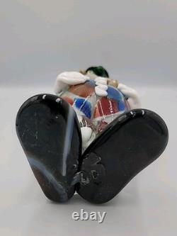 Vintage Murano Art Glass Hand Blown Multicolor 13 1/4 Clown Figurine