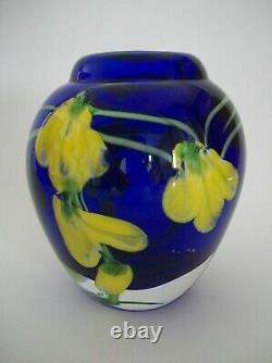 Vintage Murano Art Glass'Laburnum' Paperweight Vase Italy Circa 1970's