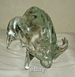 Vintage Murano Art Glass Large Wall Street Bull Sculpture Signed Licio Zanetti