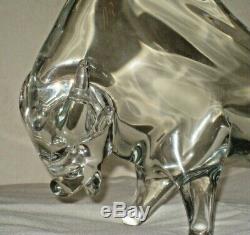 Vintage Murano Art Glass Large Wall Street Bull Sculpture Signed Licio Zanetti