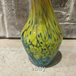 Vintage Murano Art Glass Millefiori Italian Hand Blown Multicolor Sz 16.5 Vase