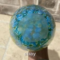 Vintage Murano Art Glass Millefiori Italian Hand Blown Multicolor Sz 16.5 Vase