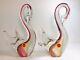 Vintage Murano Art Glass Swan Figurines Ruby Red & 24kt Gold Leaf By Rubelli 9