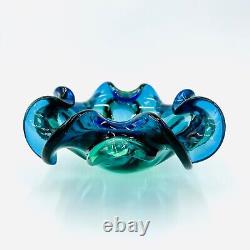 Vintage Murano Barovier Toso Hand Blown Flower Shaped Glass Bowl
