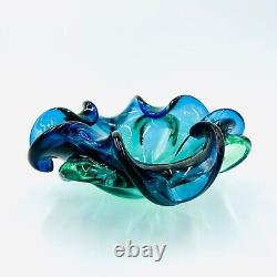 Vintage Murano Barovier Toso Hand Blown Flower Shaped Glass Bowl