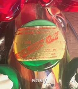 Vintage Murano Blown Glass Clown W Original Sticker Venezuela Italy bug RARE 8.5