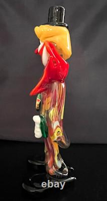 Vintage Murano Blown Glass Clown W Original Sticker Venezuela Italy bug RARE 8.5