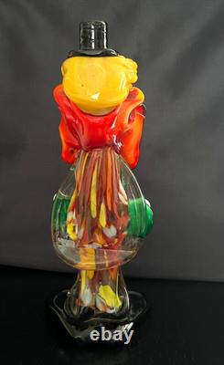 Vintage Murano Blown Glass Clown W Original Sticker Venezuela Italy bug RARE 8.5