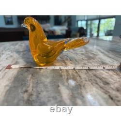 Vintage Murano Brilliant Amber Orange Hand Blown Art Glass 5
