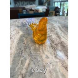 Vintage Murano Brilliant Amber Orange Hand Blown Art Glass 5