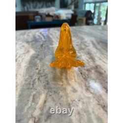 Vintage Murano Brilliant Amber Orange Hand Blown Art Glass 5