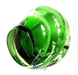 Vintage Murano Bulcante Somerset Hand Blown Art Glass Green Cigar Ash Tray -B
