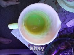 Vintage Murano Burmese Satin Glass 9,5 Pitcher Thumbprint Hand Blown Antique