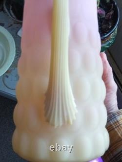 Vintage Murano Burmese Satin Glass 9,5 Pitcher Thumbprint Hand Blown Antique