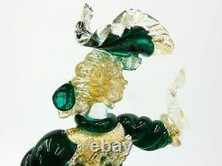 Vintage Murano Casa Del Regalo Blown Glass Gold Infused Fancy Dancer Figurine