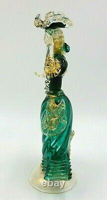 Vintage Murano Casa Del Regalo Blown Glass Gold Infused Fancy Dancer Figurine