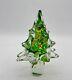 Vintage Murano Clear Red Green Hand Blown Art Glass Christmas Tree Swirl 10