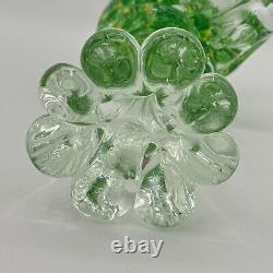 Vintage Murano Cockatoo Art Glass Figurine Green Yellow Clear Hand Blown