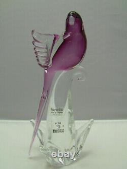 Vintage Murano Formia Italy Parrot Bird Cockatoo Art Glass Figurine 9 7/8