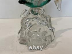 Vintage Murano Girolamo Luxardo Green Art Glass Fish Decanter Italy 10.25