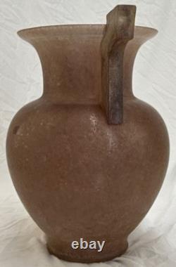 Vintage Murano Glass Amphora Vase by Oggetti Italy 13 Scavo Two-Handled