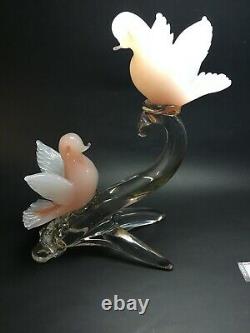 Vintage Murano Glass Birds On Branch