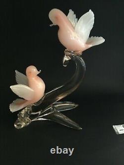 Vintage Murano Glass Birds On Branch