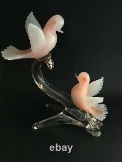 Vintage Murano Glass Birds On Branch