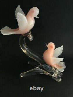 Vintage Murano Glass Birds On Branch