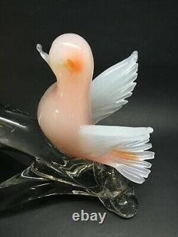 Vintage Murano Glass Birds On Branch