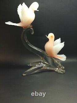 Vintage Murano Glass Birds On Branch