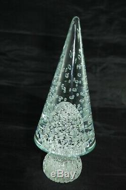 Vintage Murano Glass Bullicante Bubbles Tree Paperweight