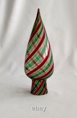 Vintage Murano Glass Christmas Tree Topper Gold Dust Red Green Swirl New