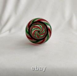 Vintage Murano Glass Christmas Tree Topper Gold Dust Red Green Swirl New