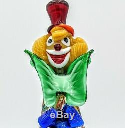 Vintage Murano Glass Clown Figurine Excellent Condition Hand Blown Original 13