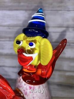 Vintage Murano Glass Clown Figurine Figure Hand Blown Italy 11 Collectible