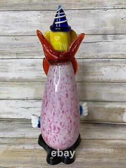 Vintage Murano Glass Clown Figurine Figure Hand Blown Italy 11 Collectible