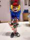 Vintage Murano Glass Clown Holding Bottle Heavy Hand Blown Glass