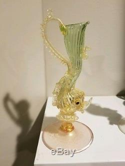 Vintage Murano Glass Fish Vase By Salviati