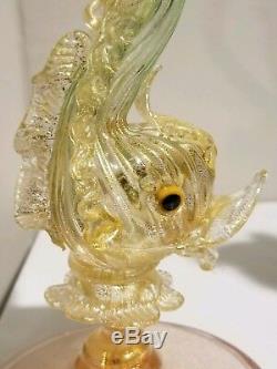 Vintage Murano Glass Fish Vase By Salviati