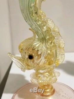 Vintage Murano Glass Fish Vase By Salviati