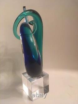 Vintage Murano Glass Love Knot Hand Blown Italian Sculpture