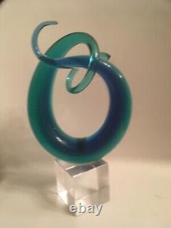 Vintage Murano Glass Love Knot Hand Blown Italian Sculpture