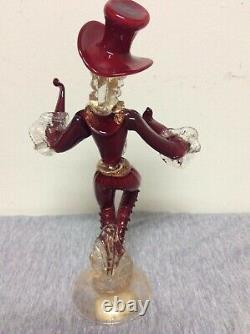 Vintage Murano Glass Red & Gold Aventurine Dancing Couple Figurines